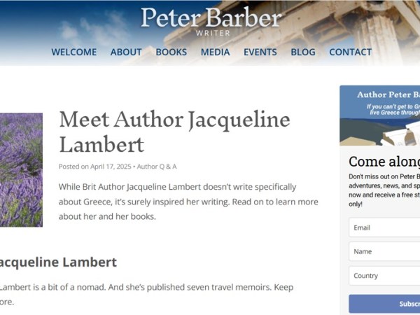 Meet author JACQUELINE LAMBERT – on PETERBARBERWRITER.com