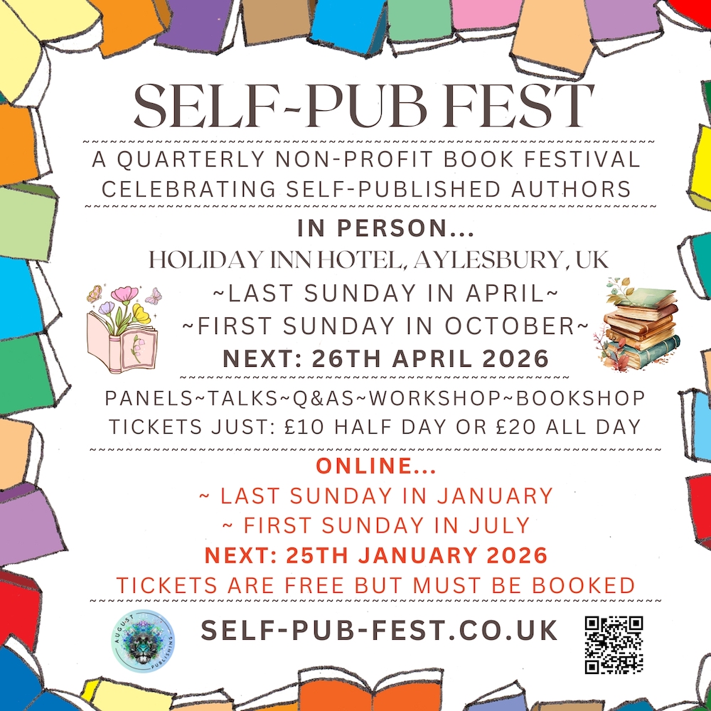 Banner for Self Pub Fest, with dates and details which appear in the blog text